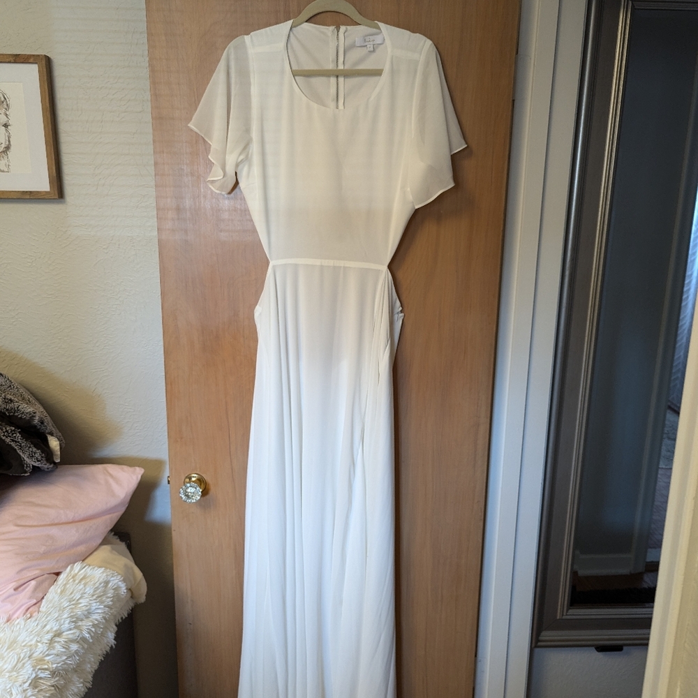 Garden Bliss White Cutout Maxi Dress